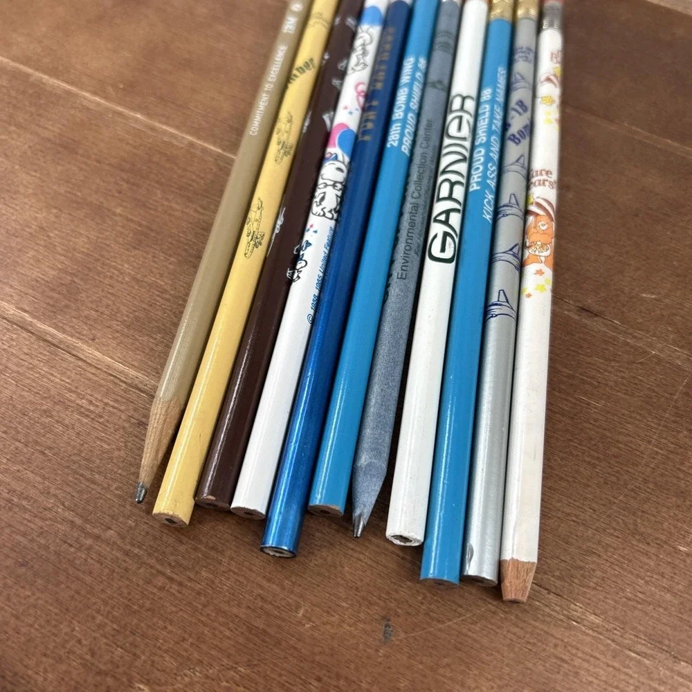 Set of 11, Vintage Collectible‎ Pencils Lot, Snoopy Car Bears IBM Garnier Pony+